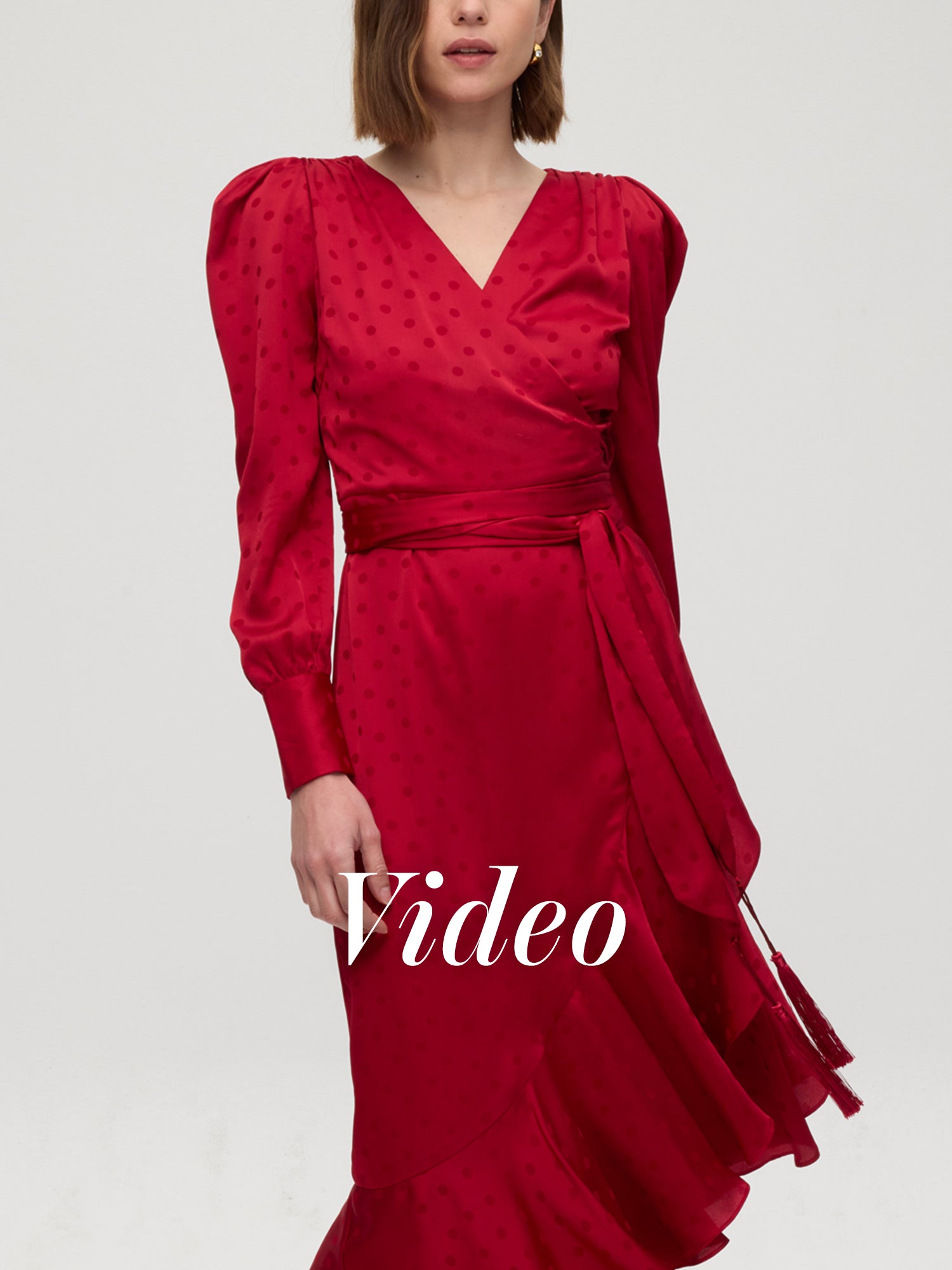mioh | VALLEY RED - Vestido envolvente de JCQRD lunares r. Vestidos de fiesta para invitadas de boda perfectas. Marca española de moda