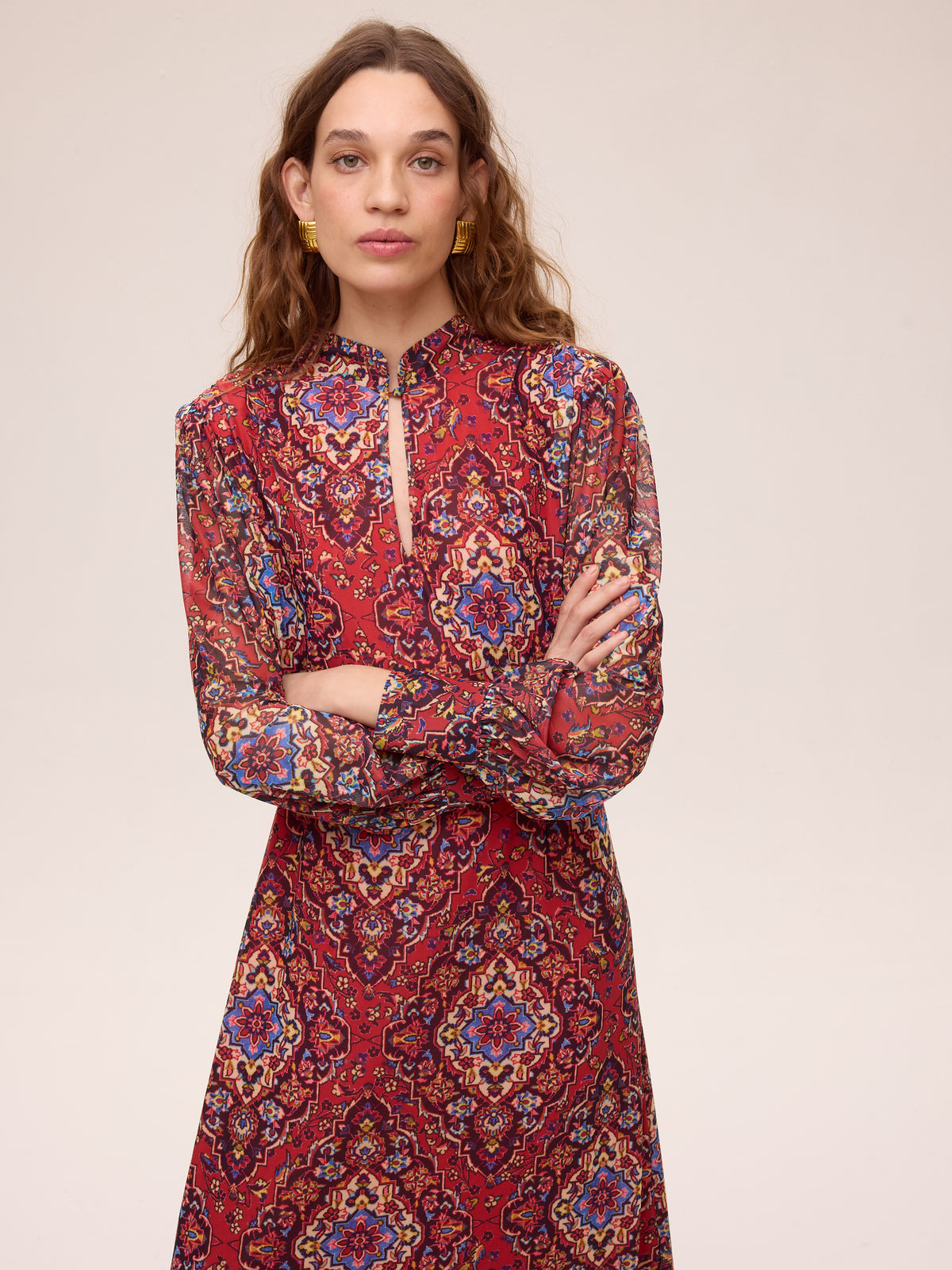 SUMMIT PRINT - Vestido amplio tul estampado boho, el look de invitada perfecta firmado por MIOH, marca española de vestidos de fiesta y de boda