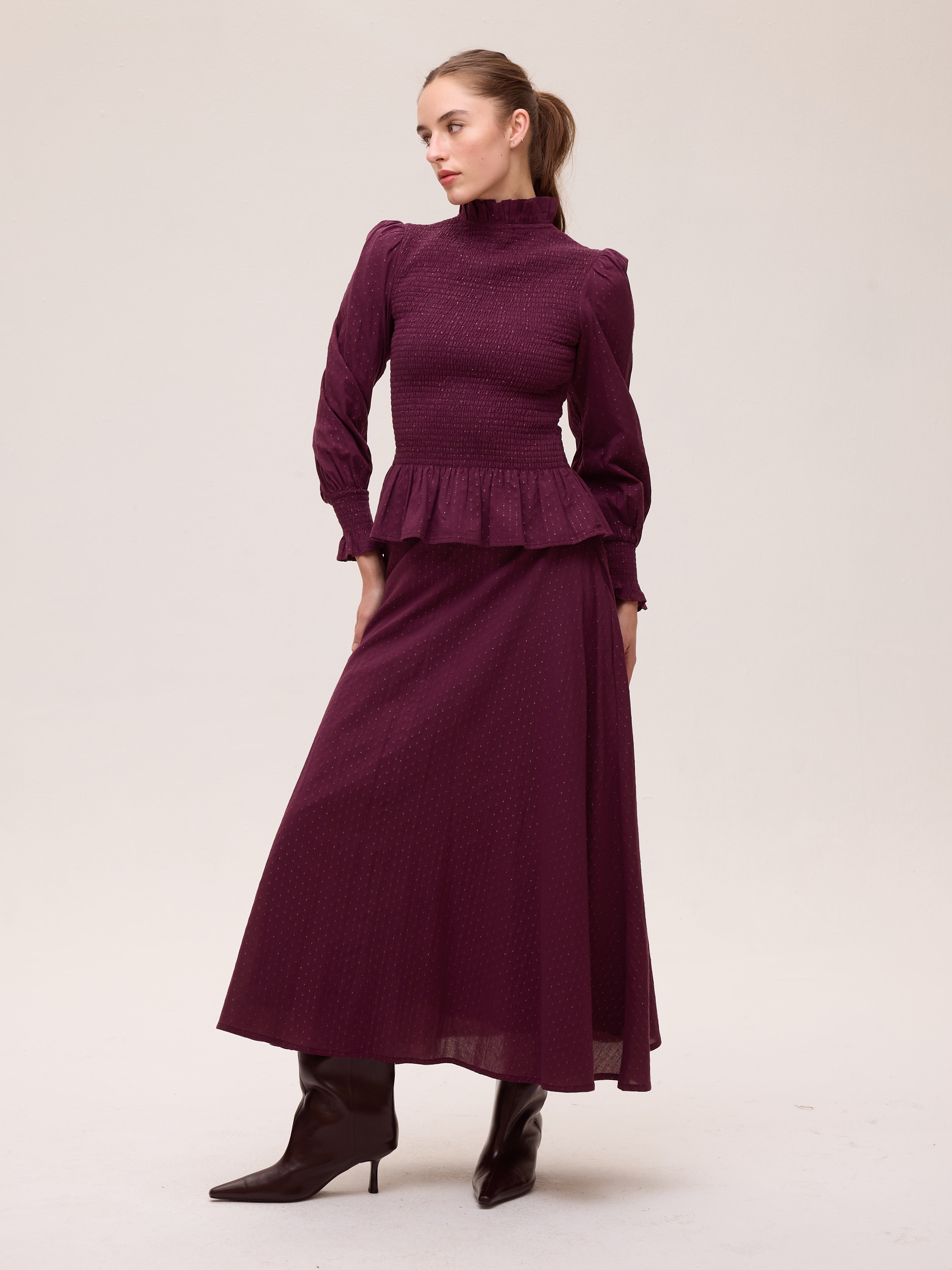 TEMPEST LUREX TOP - Top tejido lurex, perfecta para crear looks de invitada de otoño invierno. MIOH, marca española de moda en 2026