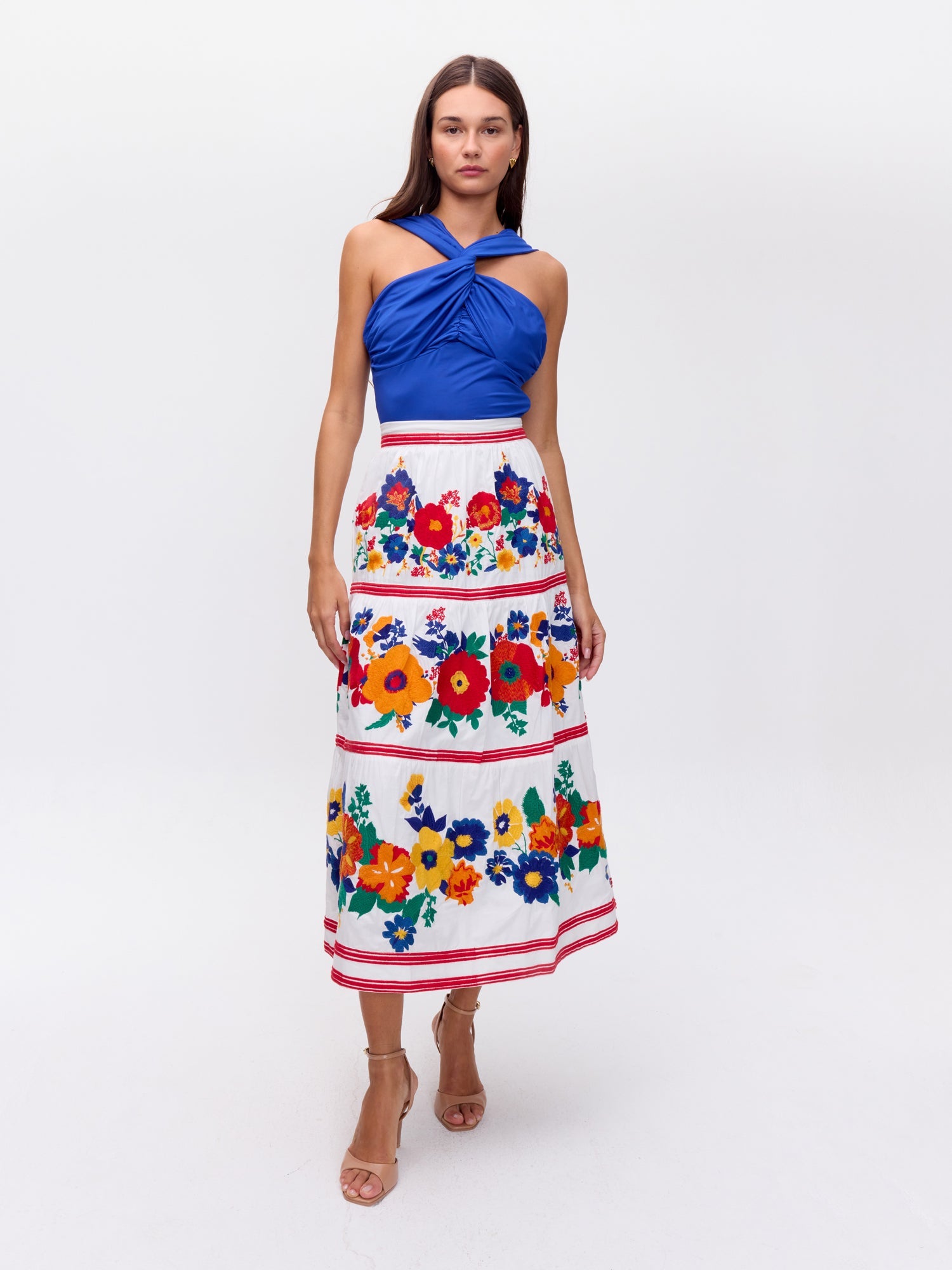 MIOH | TEQUILA - Falda con vuelo bordada maxi flores para invitada de boda