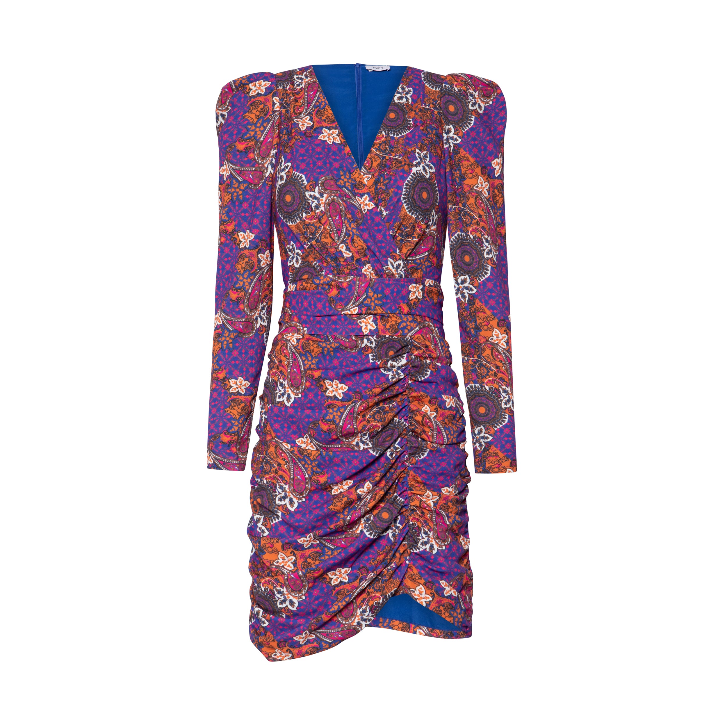 mioh | MAMBO PAISLEY - Vestido corto para invitada de boda y eventos. Vestido de invitada y fiesta pura tendencia. Drapeado, estampado paisley, vestido para ponerte una y otra vez. Serás la invitada perfecta, e irás ideal en toda clase de ocasiones. Sienta como un guante. Sin duda, uno de los patrones de la temporada. Acierto seguro.