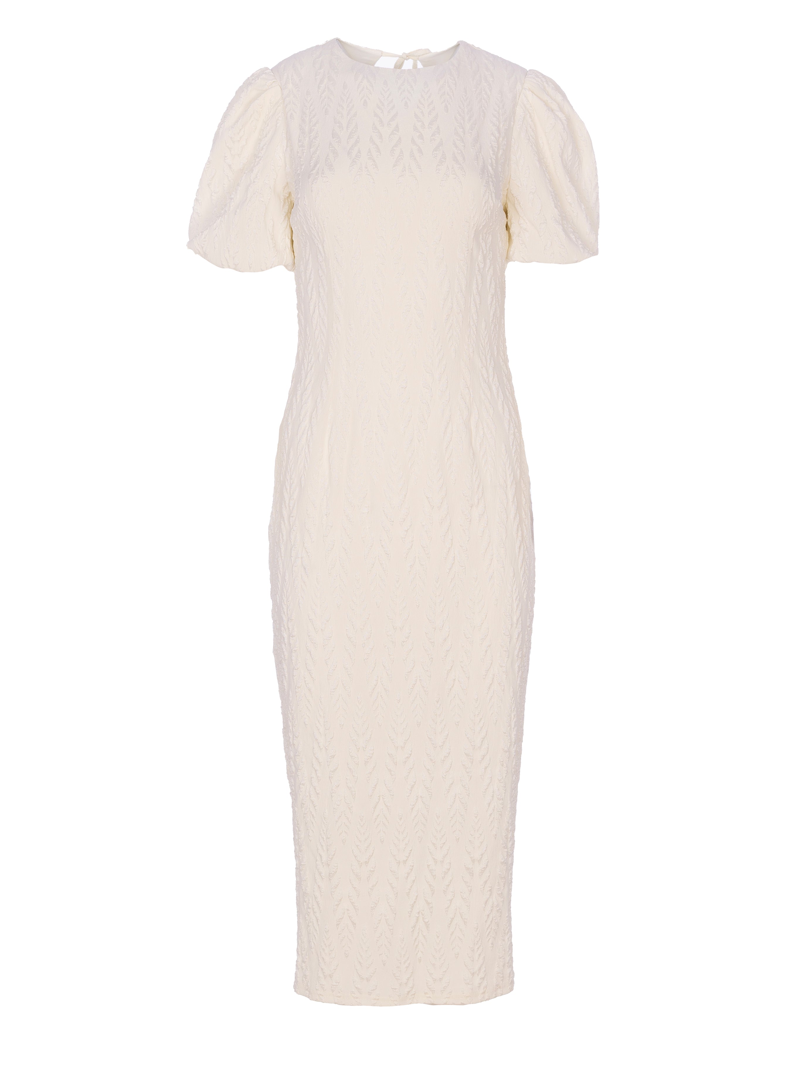 AURA WHITE - Vestido manga farol escote espalda