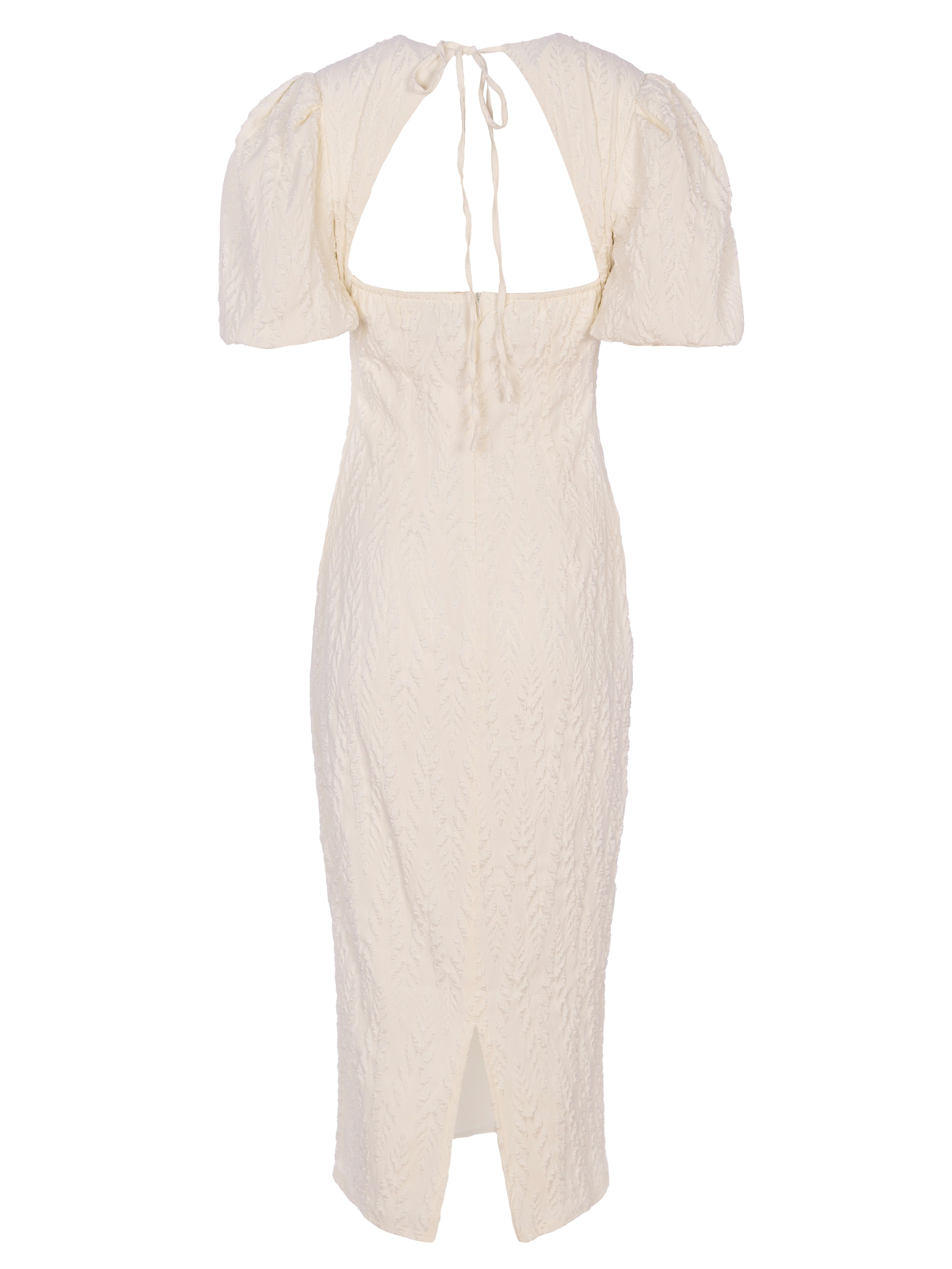 AURA WHITE - Vestido manga farol escote espalda