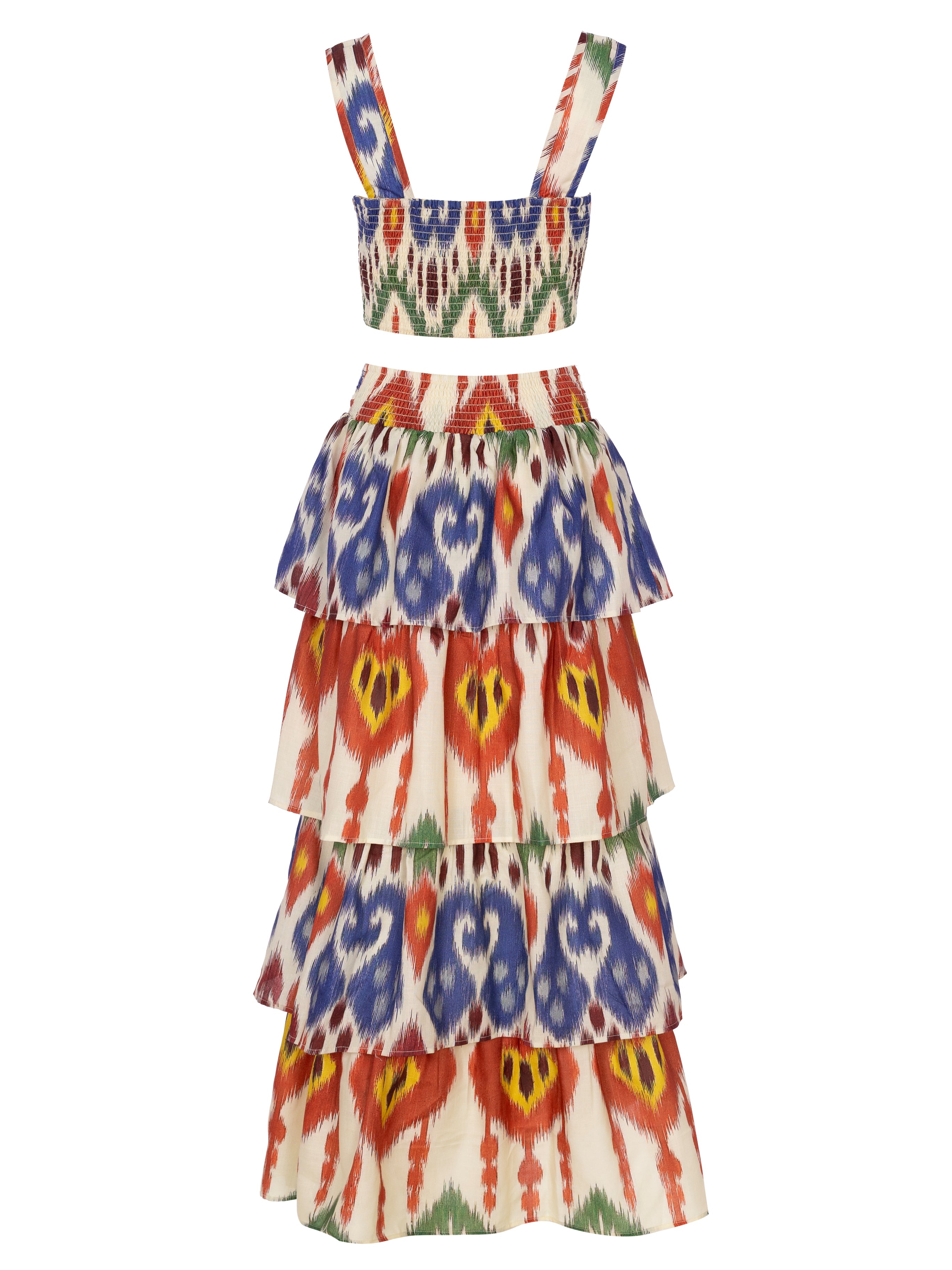 TITANIA IKAT - Conjunto Ikat multicolor, perfecto para invitadas de boda y fiesta spring summer. MIOH es la marca que eligen las influencers de España para sus eventos, como bodas y fiestas