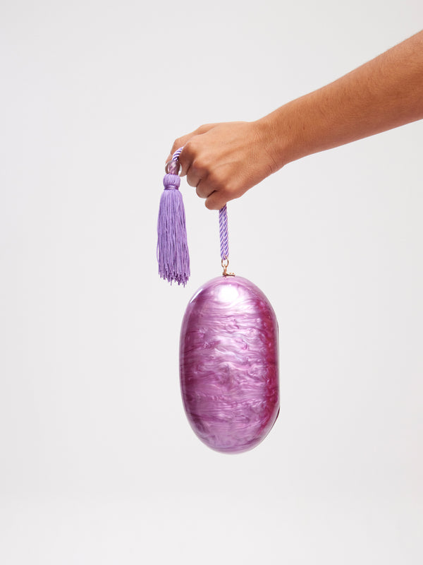 BOMBON MORA - Purple pearlescent effect bag