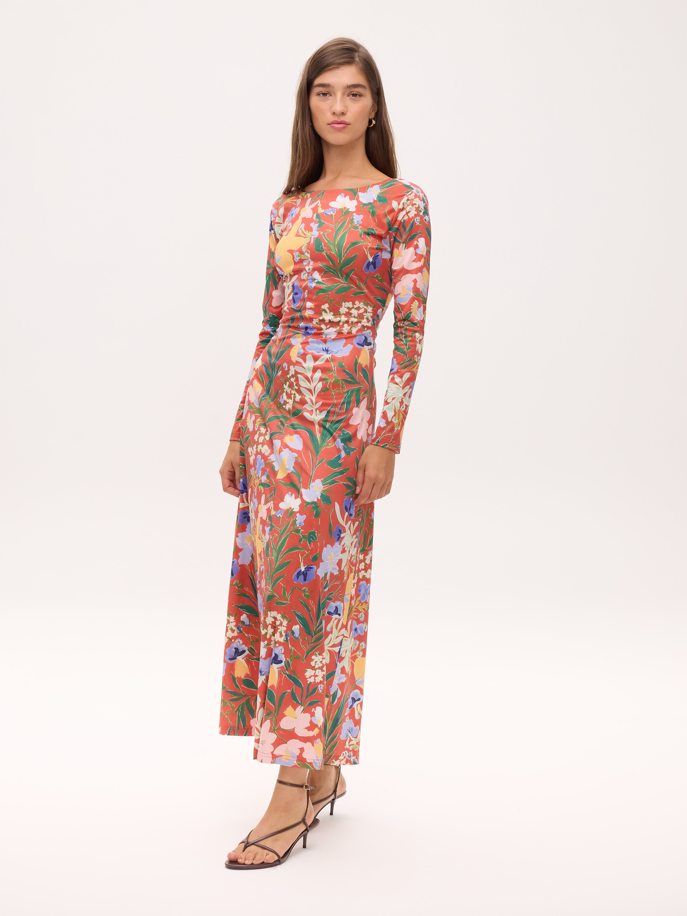 EMILIA - Vestido punto reversible estampado floral, de fiesta e invitada de boda y evento primavera verano. MIOH es la marca española de vestidos de fiesta para invitadas de boda más de moda en España