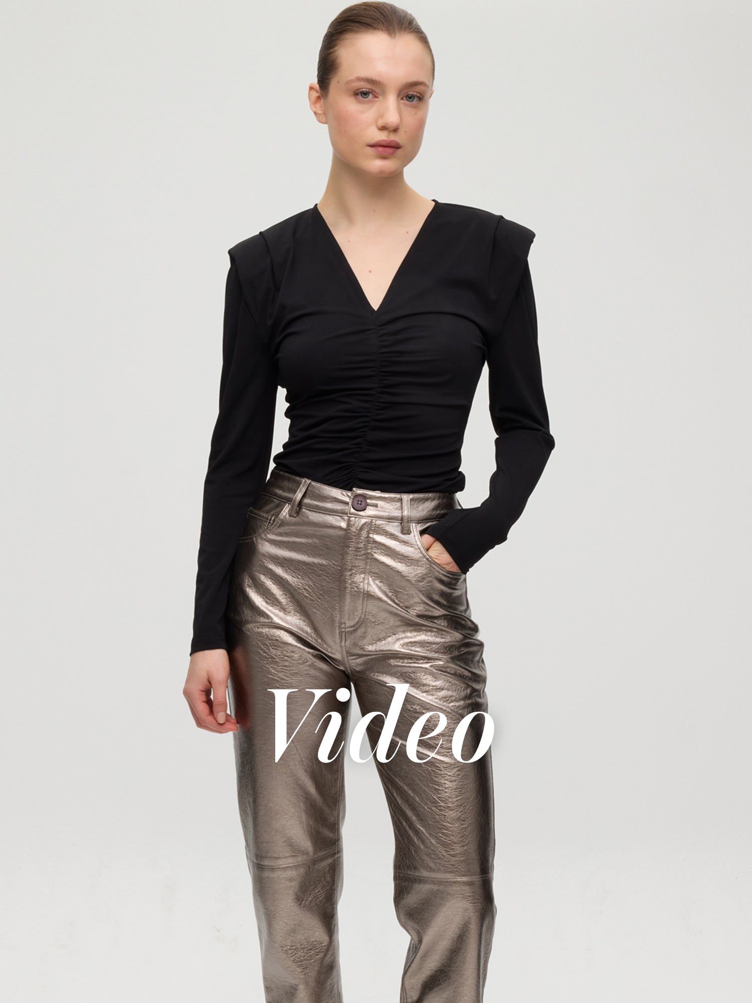 mioh | BEN METAL - Pantalón metalizados + BAY TOP