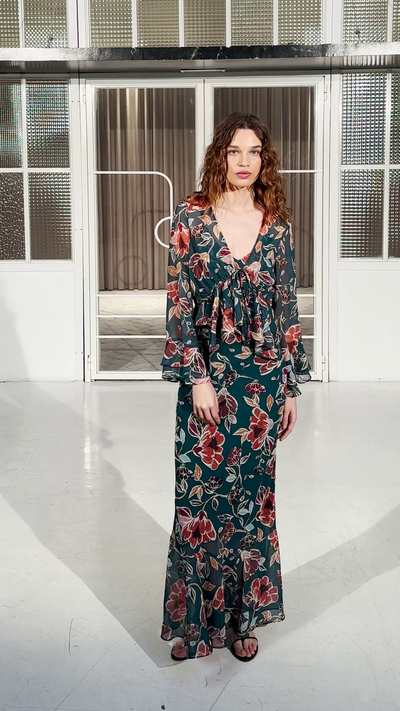 GRAZIA FLOWERS - Vestido y top de gasa estampado floral tirantes, descubre por qué MIOH es la marca española de vestidos de fiesta e invitada más de moda en 2026