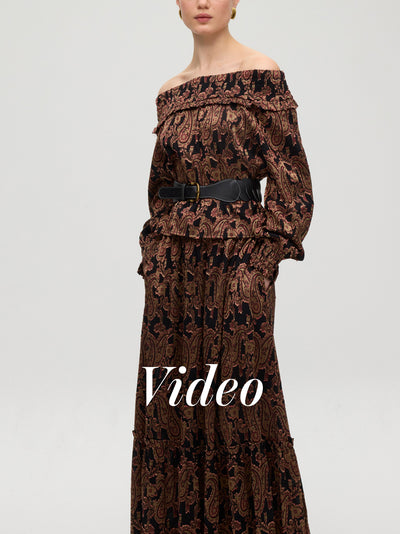 mioh | HENNA BLACK - Conjunto top y falda. Vestidos de fiesta para invitadas de boda perfectas. Marca española de moda