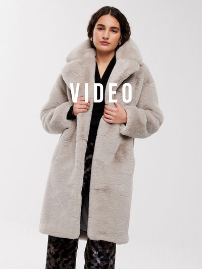 mioh MOVIE GRAY Street style trend faux fur muton coat