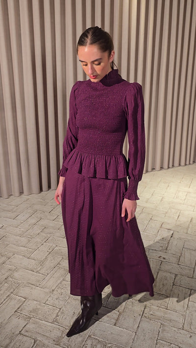 TEMPEST LUREX TOP + SKIRT - Tejido lurex, colección FW26 de MIOH. Tu look de invitada perfecta