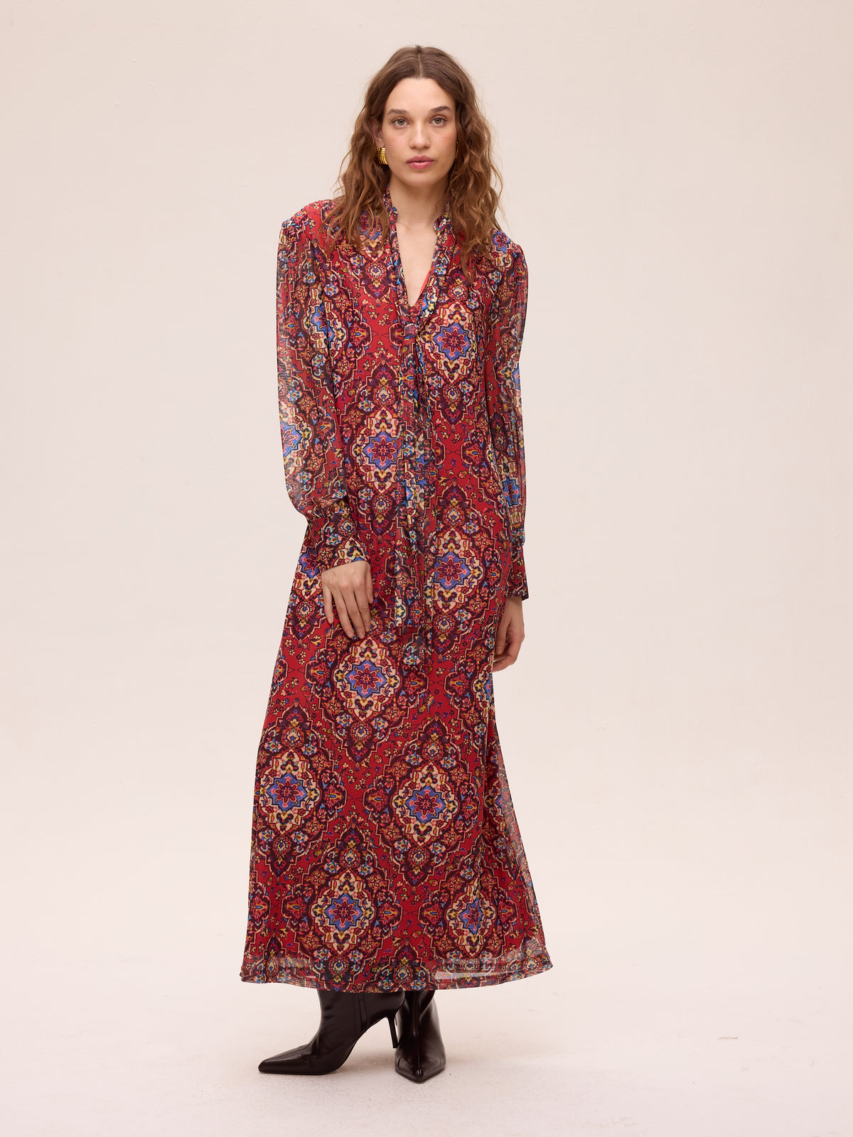 SUMMIT PRINT - Vestido amplio tul estampado boho, perfecto para invitadas de boda y fiesta esta temporada de otoño invierno. MIOH es la marca española de vestidos de invitada de referencia